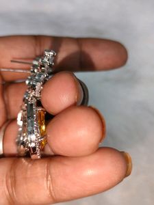 American Diamond Yellow Earrings
