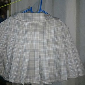 Plaid Pleated Mini Skirt