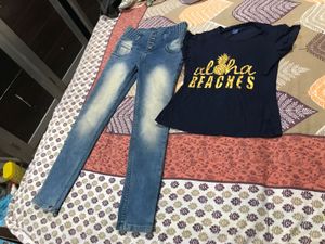 Stylish Jeans and T-Shirt Combo
