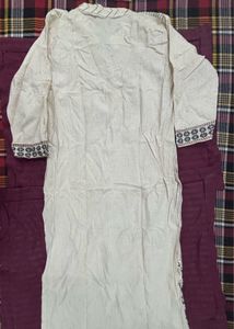 Cream Kurta with Black Print