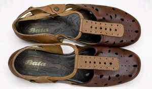 Bata Women's Brown Cutout Sandals
