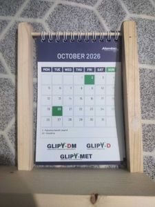 Wooden Desk Organizer with Calendar