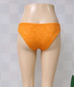 (1300)Orange Floral Bikini Bottom