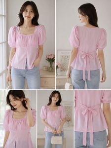 Chic Pink balloon Sleeve Top. Please all pictures