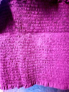 Burgundy Smocked Crop Top