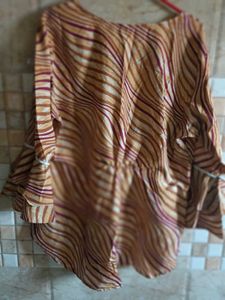 Patterned Brown Tunic Top bust 46,length 30 inch