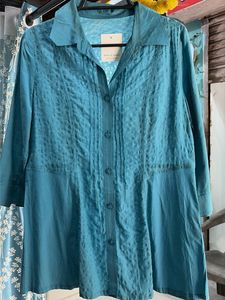 Teal Textured Kurta top