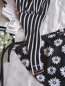 Bikini Set H&amp;M Black White Swimsuit Bandeau
