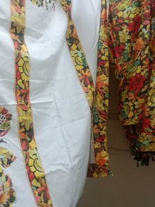 Colorful Floral Kurta Set with Tassel Detail