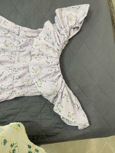 Lavender Floral Print Dress