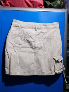 ✨ Women Beige Cargo Skirt | 100% Cotton | Size 28