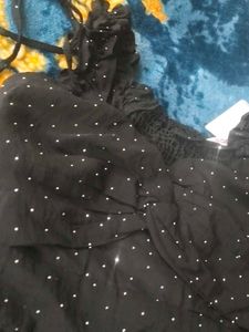 Black rhinestone work Mini Dress