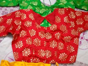 combo 3 Vibrant Brocade Blouses (Set of