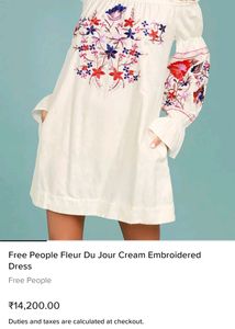 New Authentic Embroidery Offshoulder Dress