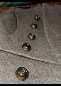 Wool Blend Military Coat