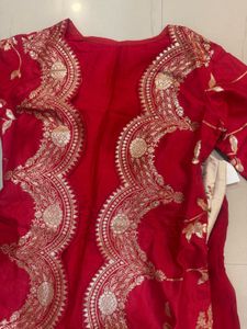 Red Sharara Set with Embroidered Crop Top