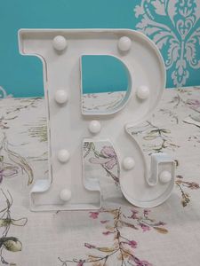 White Alphabet R shaped LED light