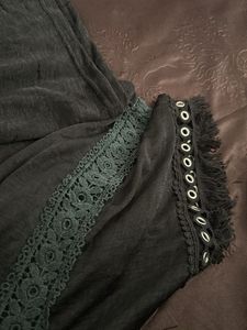 Black Top with Lace Detail