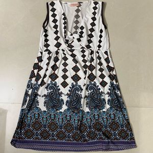 Chocolate Boho Paisley Print Wrap Dress