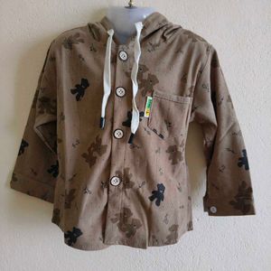 Cute Teddy Bear Print Hoodie for Boys