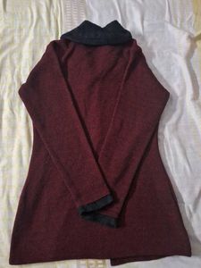 Burgundy Button-Down Longline Cardigan