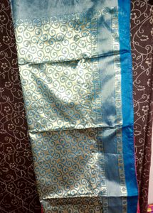 Beautiful Pink &amp; Blue Silk Saree
