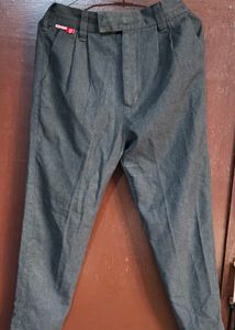 Classic Grey Pleated Trousers