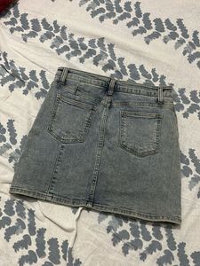 Light Wash Denim Mini Skirt