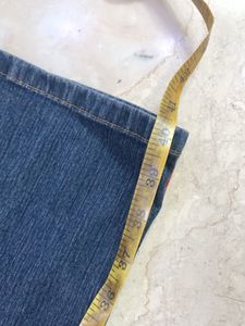 Blue Flare Jeans with Red Trim