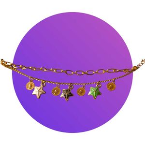 Layered Bracelet with Star Charms
