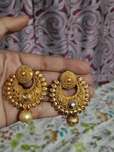 Elegant Gold-Plated Jhumka Earrings