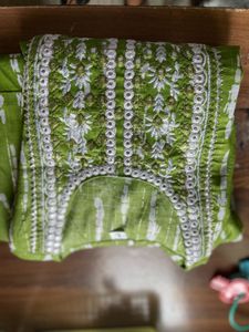 🏷️Green Tiered Embroidered Kurta
