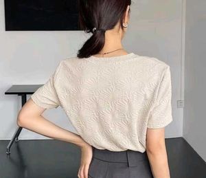 Textured Cream T-Shirt