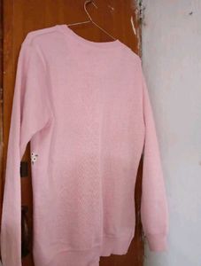 Floral Embroidered Pink Sweater
