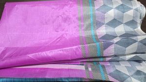 Elegant Pink Silk Saree without blouse