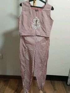Crop top with Dhoti co-ord set (with shrug)