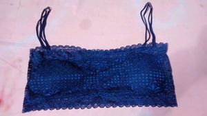 Blue Lace Bandeau Bra