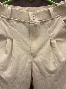 Stylish Cream Wide-Leg Trousers