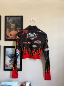 SHEIN Racing Flame Crop Top | XS | Y2K Biker Graph