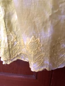 Embroidered Sleeveless Yellow Top