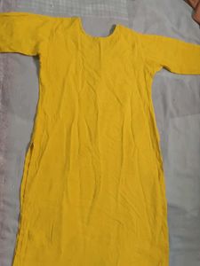 Yellow Embroidered Kurta for Women