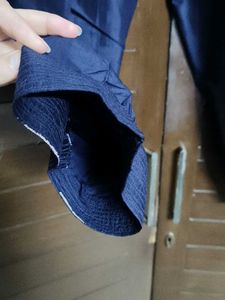 Navy Blue Solid Cotton Silk Salwar