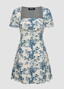 Floral Print Square Neck Mini Dress