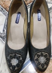 Black Rhinestone Heels