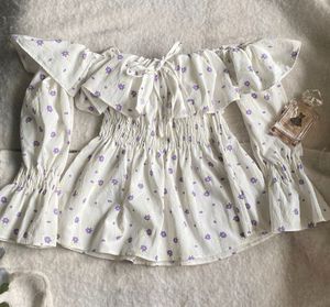Cute Floral Puff Sleeve Top