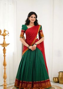 Elegant Blue &amp; Pink Half Saree