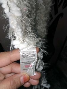 Fluffy White Scarf