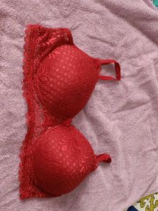 Red Lace Push-Up Bra