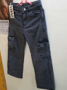 SALE❤️‍🔥BLACK Cargo Jeans - Grey Wash