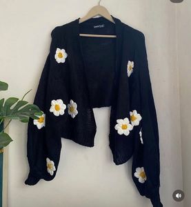 Black Daisy Cardigan